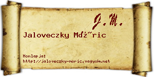Jaloveczky Móric névjegykártya